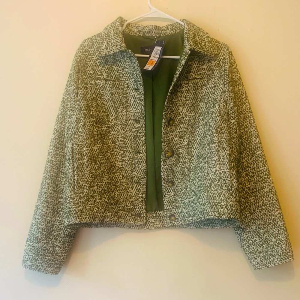MARKS & SPENCER OLIVE BLAZER JACKET . SIZE SMALL
